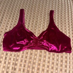 Free People Velvet Bralette - Deep Pink